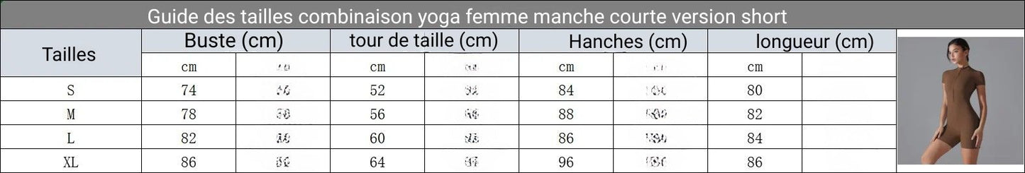Combinaison Yoga Femme manche courte pour une Liberté de Mouvement