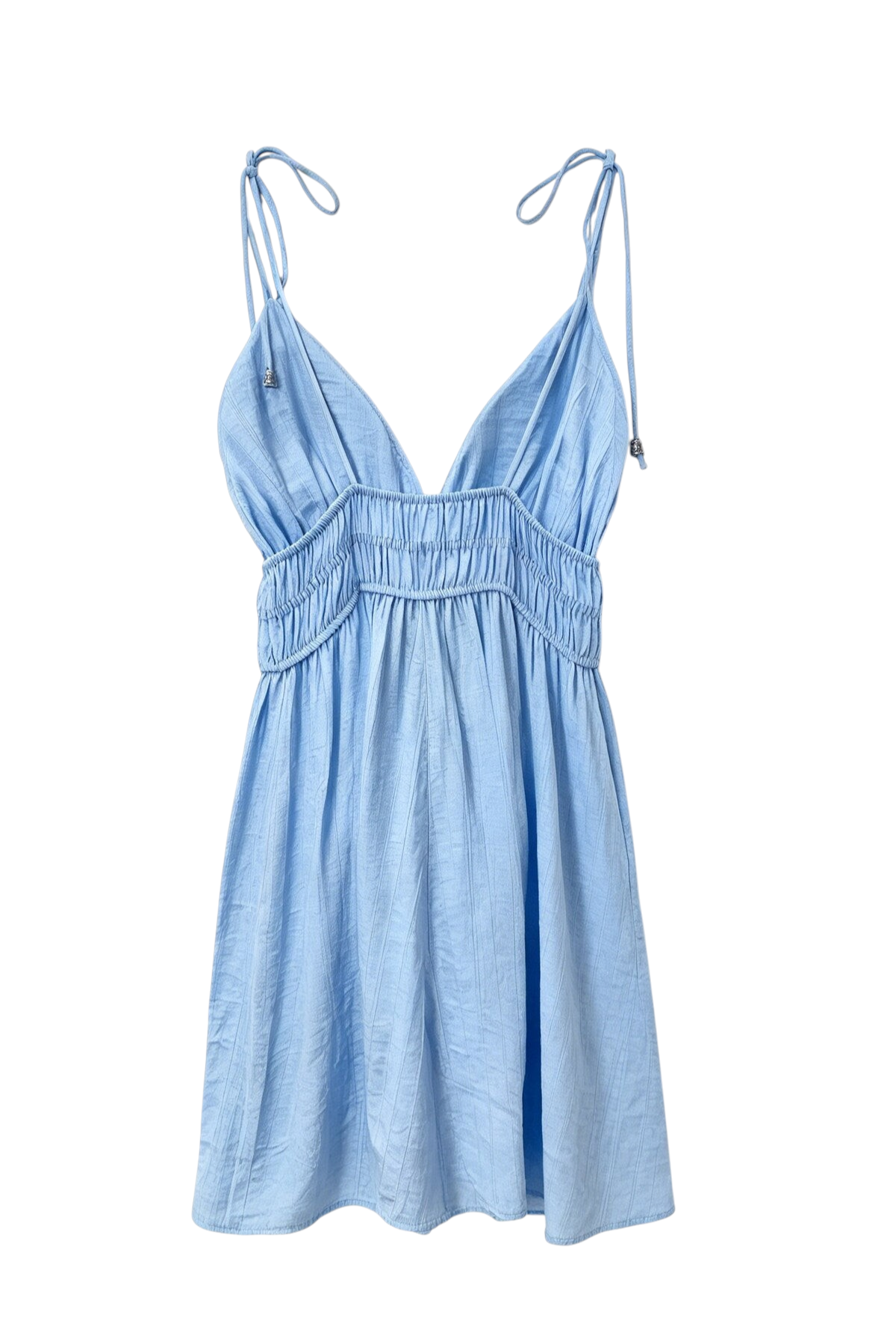 Combinaison courte à bretelles bleu ciel maison de la combi en coton avec taille élastique et style bohème