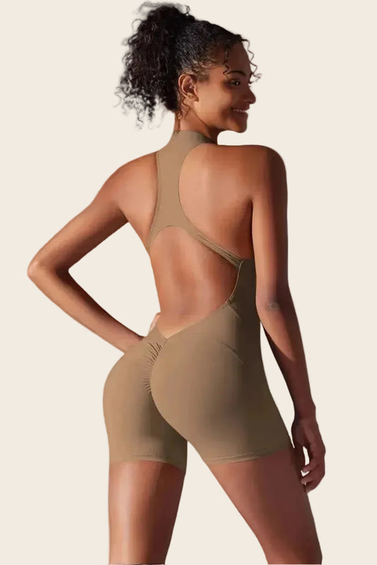 Combishort Sport Femme - Sans Manche Gainant & Dos Nu