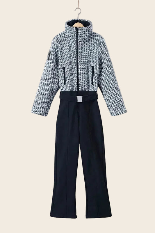 Combinaison de Ski Femme Luxe : Design Bi-Matière & Silhouette Chic