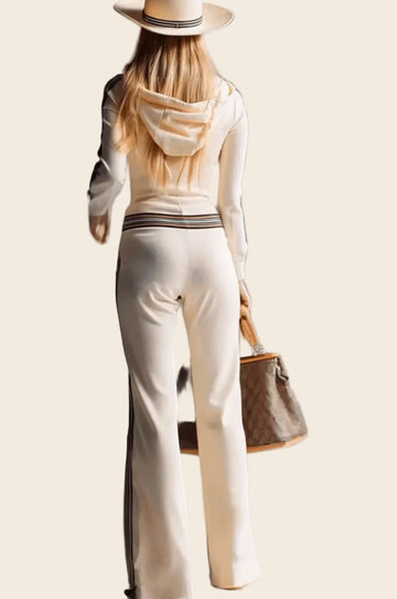combinaison a capuche femme la grenelle beige vue complete de dos