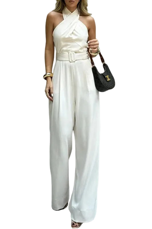 combinaison blanche dos nu La Montpensier vue complete elegante