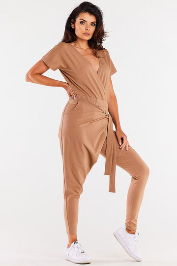 combinaison cache coeur femme camel tenue complete