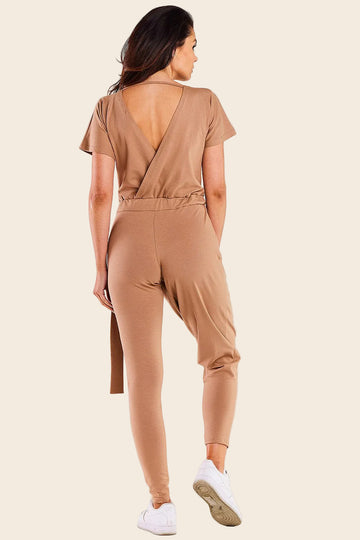 combinaison cache coeur femme camel vue dos