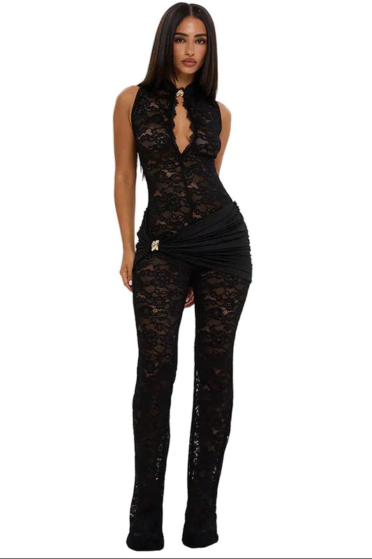 Combinaison en Dentelle Noire Le Glamour Absolu