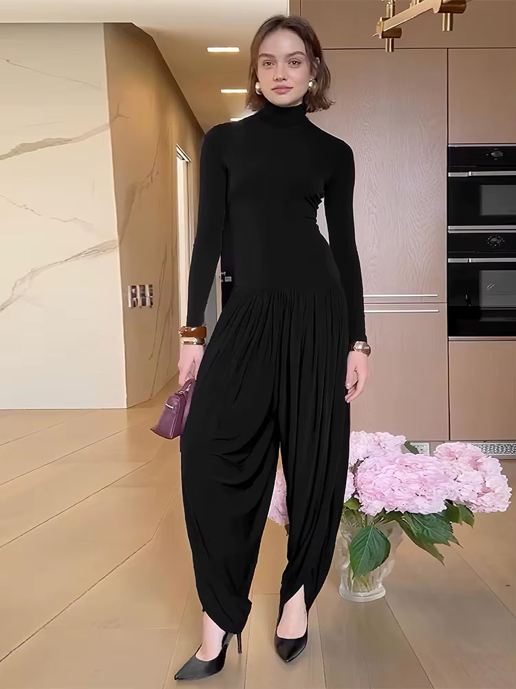 combinaison fluide femme noire look interieur style raffine