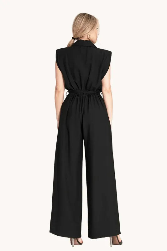 Combinaison femme noire Matignon coupe fluide vue dos