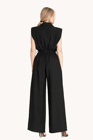Combinaison femme noire Matignon coupe fluide vue dos