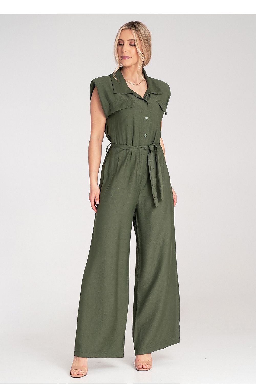 Combinaison femme kaki Matignon détail coupe fluide