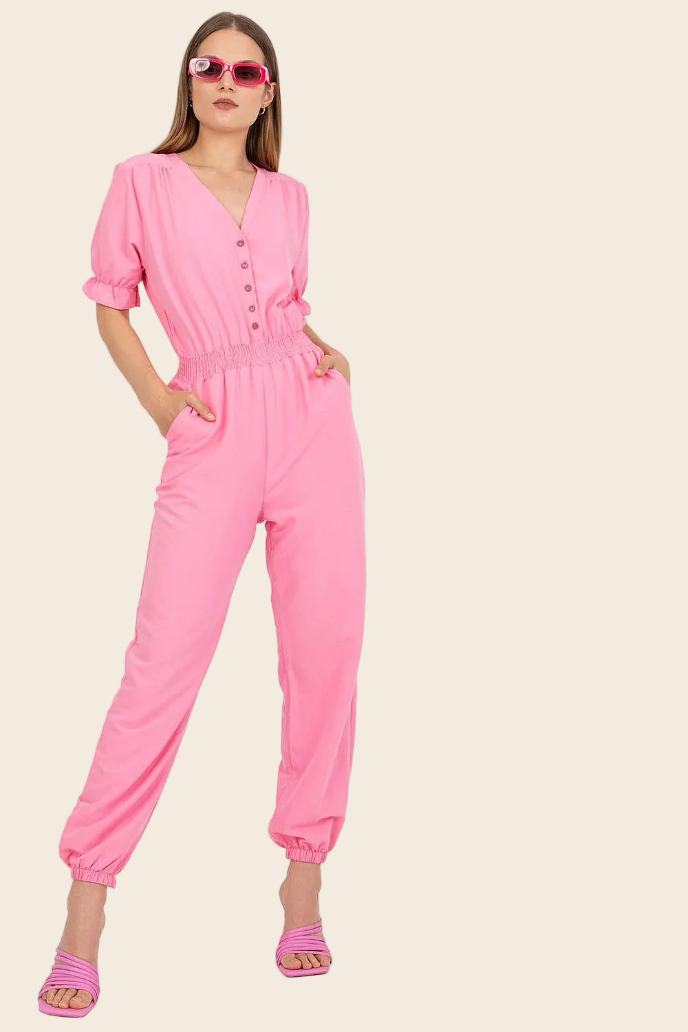 combinaison pantalon manches courtes femme rose Saint Ambroise