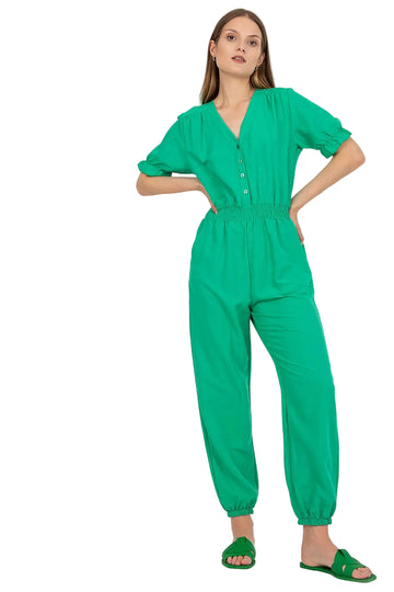 combinaison pantalon manches courtes femme verte Saint Ambroise
