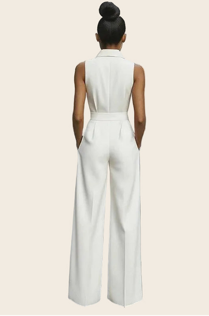 Combinaison pantalon de soirée élégante sans manches – Madeleine