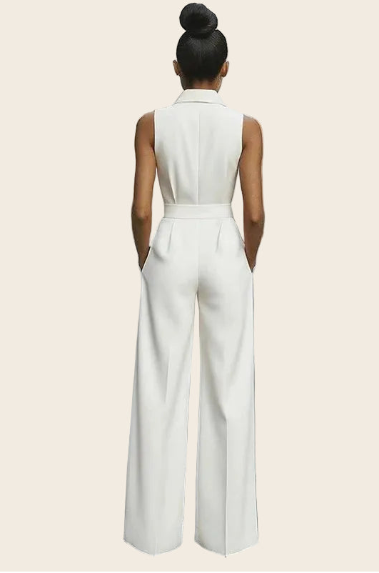 Combinaison pantalon de soirée élégante sans manches – Madeleine