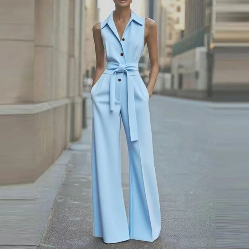 Combinaison pantalon de soirée élégante sans manches – Madeleine