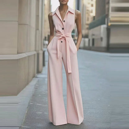 Combinaison pantalon de soirée élégante sans manches – Madeleine