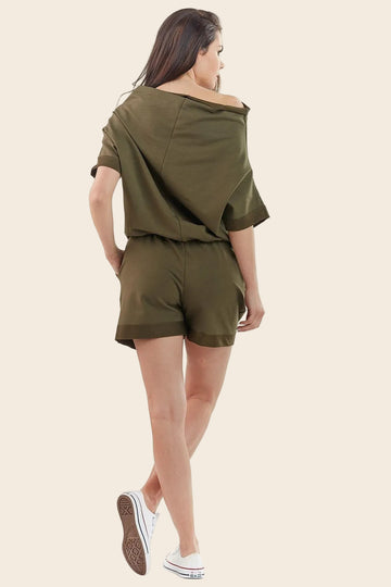 combinaison short kaki femme Volney vue dos