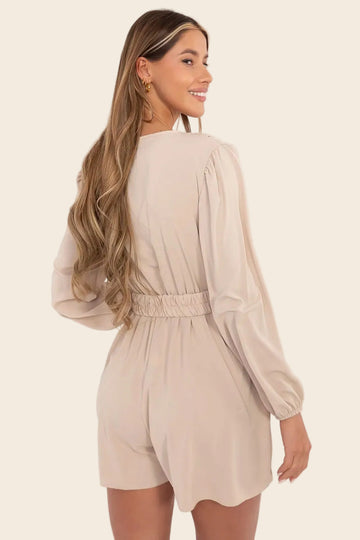 combishort manche longue beige la dauphine vue dos coupe fluide
